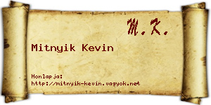 Mitnyik Kevin névjegykártya
